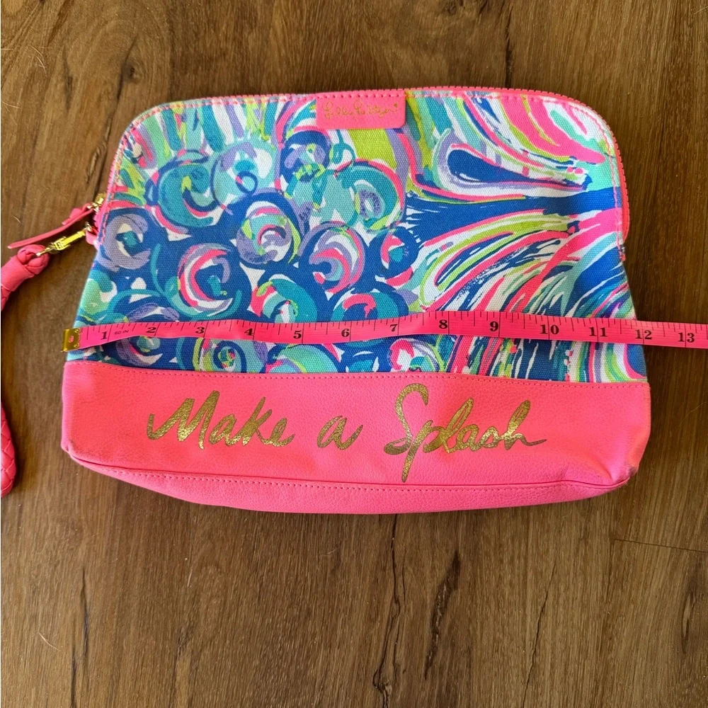 Lilly Pulitzer Make A Splash Waterproof Zip Up Beach Pouch Cosmetic Case